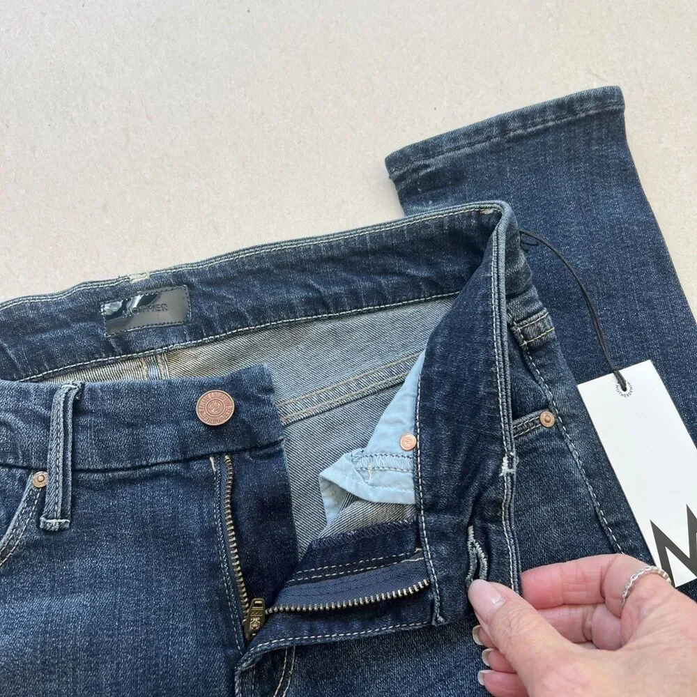 MOTHER Denim The Looker Mid Rise Jeans Size 27 Here Kitty Kitty Dark Blue Wash - Picture 4 of 9